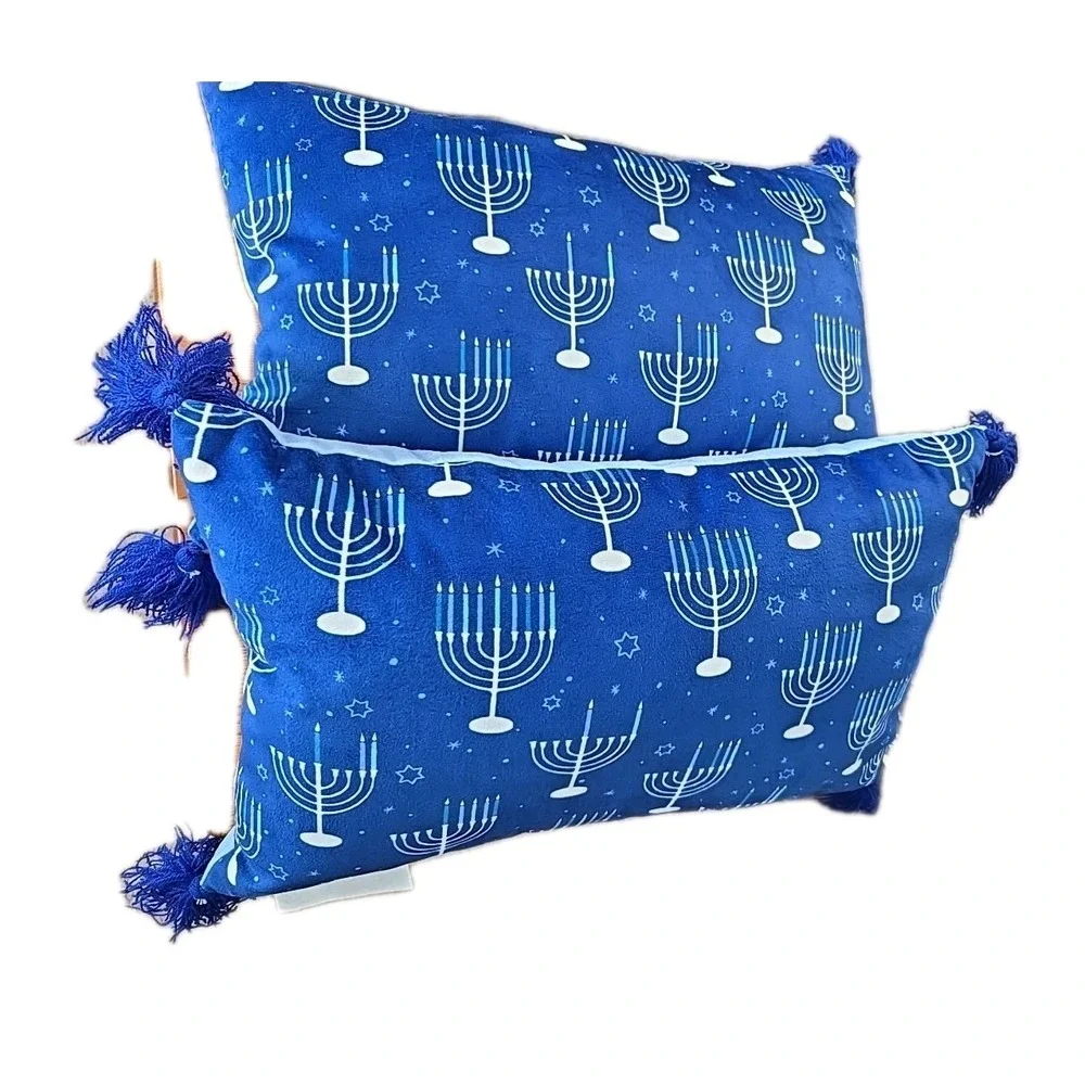2 Happy Hanukkah‎ & Menorah Pillows 19